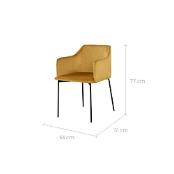 Rendez Vous Deco Fauteuil Glam en velours jaune moutarde