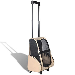 vidaXL Chariot polyvalent pliable pour animaux de compagnie beige