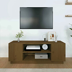 Avis Maison Chic Meuble TV scandinave - Banc TV pour salon Marron miel 110x35x40,5 cm Bois de pin massif -MN44383