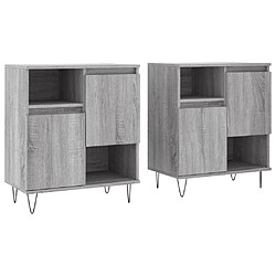 Maison Chic Ensemble de 2 Buffets,commode,console pour rangement sonoma gris bois d'ingénierie -MN48430