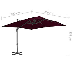 vidaXL Parasol de jardin en porte-à-faux avec mât en aluminium pas cher