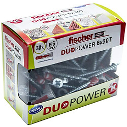 fischer 536390 - TACO DUOPOWER 6x30 + T AUTOSERV. 30 UDS Gris + Rouge