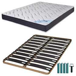 Ebac Matelas mousse + Sommier métal C310 160x200 Melior - Hauteur 20 cm - Soutien ferme