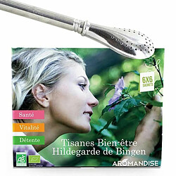 Aromandise Coffret Découverte Tisanes 36 sachets + paille inox avec filtre