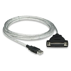 Manhattan 336581 adaptateur et connecteur de câbles 1x USB A 1x DB-25 Noir, Argent pas cher