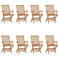 vidaXL Chaises pliables de jardin lot de 8 Bois de teck solide