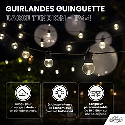 SkyLantern Guirlande Guinguette 20M 40 Bulbes Transparents + 3M de câble