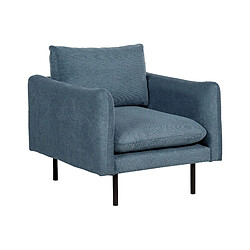 Beliani Fauteuil Tissu chenille Bleu VINTERBRO 