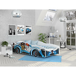 Avis Kids Literie Lit Enfant Voiture 80x160 28 Pat Patrouille Thème Livré avec sommiers et matelas en mousse de 7cm