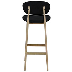 Lot de 2 Chaises de Bar Tissus Noir et Piétement Chêne Ana KosyForm pas cher