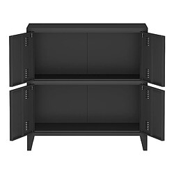 Avis Helloshop26 Armoire de bureau casier de bureau meuble de rangement pour salon bureau chambre atelier métallique à 4 portes acier 82 x 80 x 40 cm noir 03_0006327