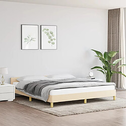 Maison Chic Lit adulte - Cadre Structure de lit avec tête de lit Contemporain Crème 160 x 200 cm Tissu -MN16817