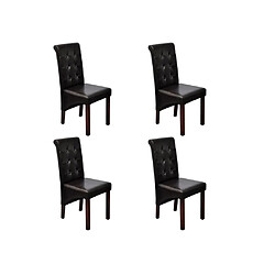 vidaXL Chaises à manger lot de 4 marron similicuir