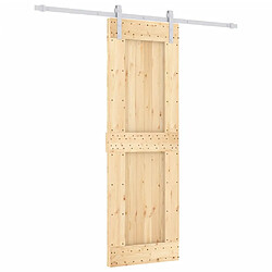 vidaXL Porte coulissante et kit de quincaillerie 70x210 cm pin massif