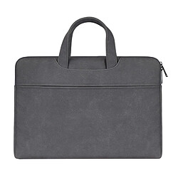 Wewoo Sacoche ST06 imperméable en cuir PU fermeture à glissière sangle portable caché une épaule sac à main pour 15.6 pouces ordinateurs portablesavec valise ceinture gris foncé 