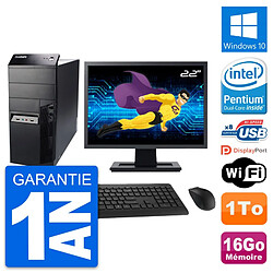 PC Tour Lenovo M91p Ecran 22" Intel G630 RAM 16Go Disque 1To Windows 10 Wifi · Occasion 