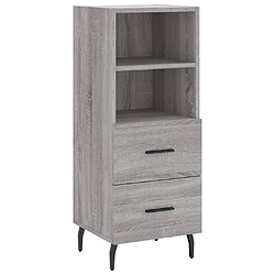 Maison Chic Buffet,Meuble de Rangement,commode pour salon,Cuisine Sonoma gris 34,5x34x180 cm Bois d'ingénierie -MN59094 pas cher