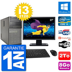 PC Tour Dell 7010 Ecran 27" Intel i3-2120 RAM 8Go Disque 2To Windows 10 Wifi · Occasion 