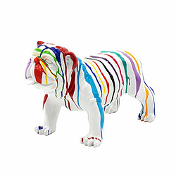 Statuette Silhouette Décorative Chien Bulldog Taille M Kuatéh Thor en Polyrésine 61x32x38 cm Multicolore