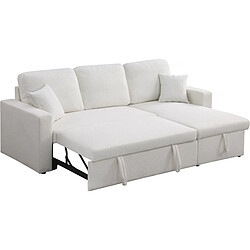 Avis Habitat Et Jardin Canapé d'angle convertible/reversible avec coffre Alain - 3 places - Bouclettes - Blanc