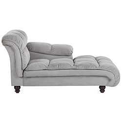 Beliani Chaise longue en velours gris clair LORMONT 