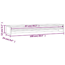 vidaXL Support de moniteur Gris béton 100x24x13 cm Bois d'ingénierie pas cher