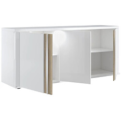 Avis Mes Buffet 3 portes avec LED 200,5x57x87 cm chêne et blanc - MUNST