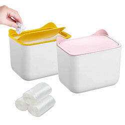 Vendos85 Lot de 2 petites poubelles de bureau de 2,5L blanc