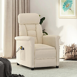 vidaXL Fauteuil inclinable de massage électrique Beige Microfibre 