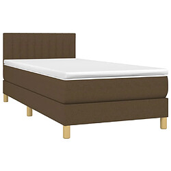 Avis Maison Chic Structures de lit + matelas,Lit à sommier tapissier avec matelas Marron foncé 100x200 cm -MN81786