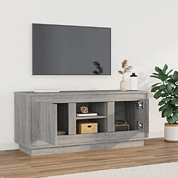 Avis Maison Chic Meuble TV scandinave gris - Banc TV pour salon Sonoma 102x35x45 cm bois d'ingénierie -MN95695