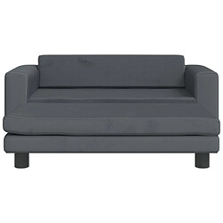 Avis Maison Chic Canapé avec repose-pied pour enfants,Canapé Relax,Sofa de Salon,Banquette gris foncé 100x50x30 cm -GKD128524