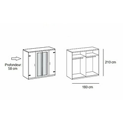 Avis Inside 75 Armoire VERNON style industriel 180 cm 4 portes pin argenté vieilli