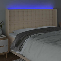 Acheter Maison Chic Tête de lit scandinave à LED,meuble de chambre Crème 163x16x118/128 cm Tissu -MN59560