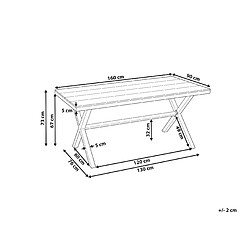 Avis Beliani Table de jardin Métal Taupe TIANO