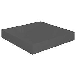 vidaXL Étagère murale flottante Gris brillant 23x23,5x3,8 cm MDF