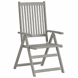 Maison Chic Lot de 4 Chaises inclinables de jardin Gris Bois solide d'acacia -GKD16735