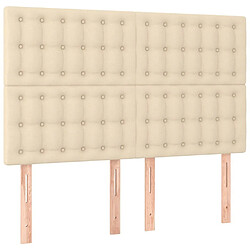 Acheter Maison Chic Tête de lit scandinave à LED,meuble de chambre Crème 144x5x118/128 cm Tissu -MN41846