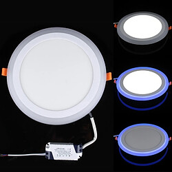 Wewoo Dalle LED blanc et bleu 18W + 6W Isolation de grande tension deux couleurs + rond double panneau mural plafonnier avec 3 modes de luminescence, AC 100-265V, taille: 245x245x10mm 