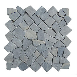 Pegane Carrelage de mosaïque (Boite de 1m²)/ Plaque mosaïque mur et sol en marbre naturel coloris gris - 30 x 30 cm