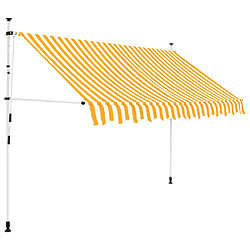 vidaXL Auvent rétractable manuel 250 cm Rayures oranges et blanches