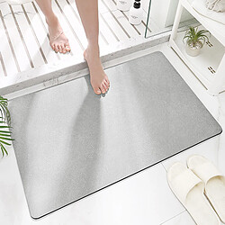 LUUCOZK Tapis de bain antidérapants, absorbants, à séchage rapide, décoration de salle de bain, gris clair-50x80cm 