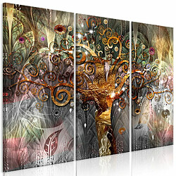 Paris Prix Tableau Imprimé 3 Panneaux Golden Tree 80 x 120 cm 