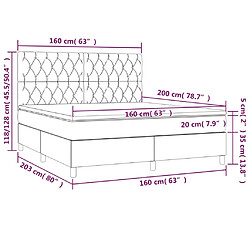 vidaXL Sommier à lattes de lit avec matelas Marron foncé 160x200 cm pas cher