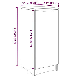 vidaXL Armoire à chaussure Blanc brillant 30x35x70cm Bois d'ingénierie pas cher