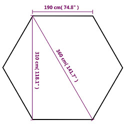 vidaXL Chapiteau hexagonal pliable Bleu foncé 3,6x3,1 m pas cher