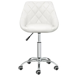 Avis vidaXL Chaises pivotantes à manger lot de 2 blanc similicuir