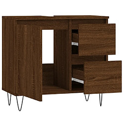 Avis vidaXL Armoire de bain chêne marron 65x33x60 cm bois d'ingénierie