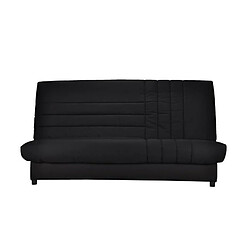 BEIJA Banquette clic-clac 3 places - Comfort BULTEX - L 192 x P 95 cm - Tissu noir