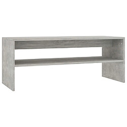 vidaXL Table basse Gris béton 100x40x40 cm Bois d’ingénierie